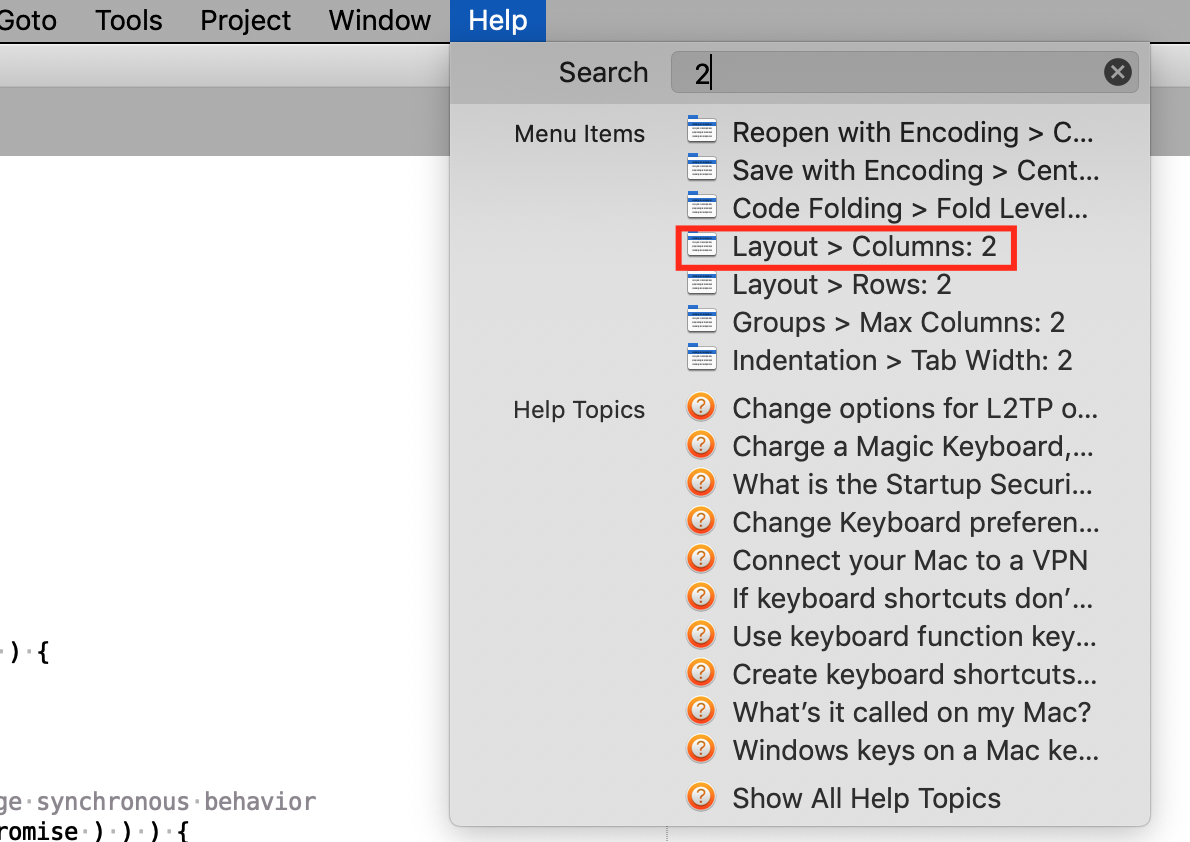 Sublime Text layout menu